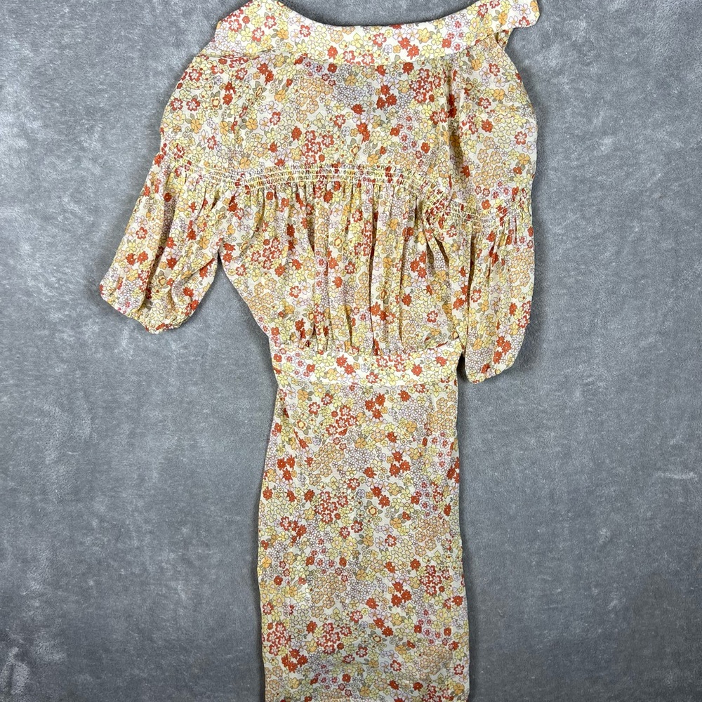 Free People Dress Womens XS Revolve Bonnie Floral Button Retro Sheer Tea Combo - Picture 8 of 11